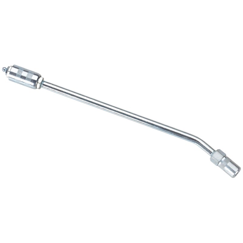 LUMAX محول تمديد LX-1434 فضي مقاس 14". لتركيبات الشحم البعيدة على السيارات والشاحنات ومعدات المزارع. مزود بموصل هيدروليكي وغلاف قفل قابل للانزلاق. - Image 1